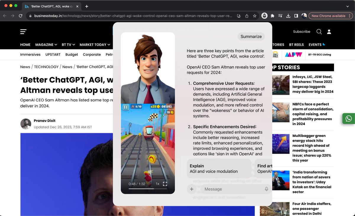 hirooaoy's tweet photo. AI Design Practice 1. Summarize articles and create a video with subway surfer. 

Featuring @HeyGen_Official https://t.co/mQzmKgotwG