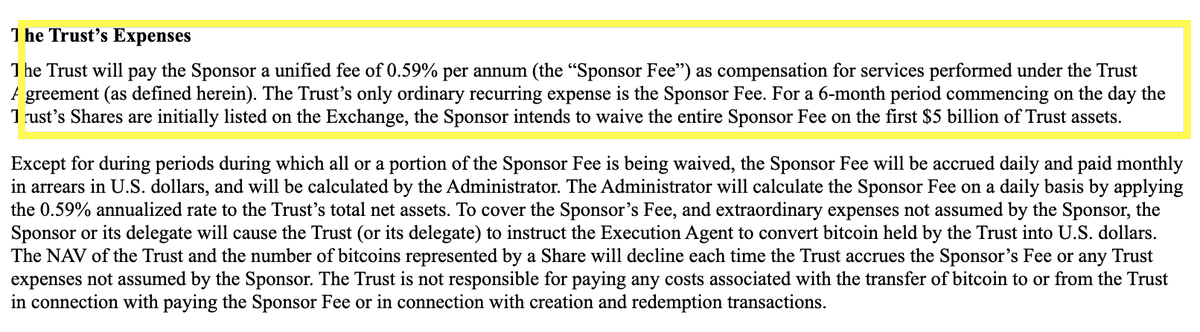 Invesco/Galaxy is in and here's a whopper: it will be waiving fee for first six months AND for first $5b in assets, APs named as well, Virtu and JPMorgan (again lol). Another horse in. Are we having fun yet?