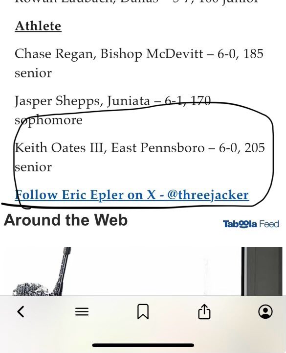 KeithO_9_'s tweet photo. Blessed to have been named to the 4A All-State team!  Thanks to my teammates and coaches for pushing me to be the best I can possible be! @EastPennsboroFB https://t.co/kKrnQYtqZb