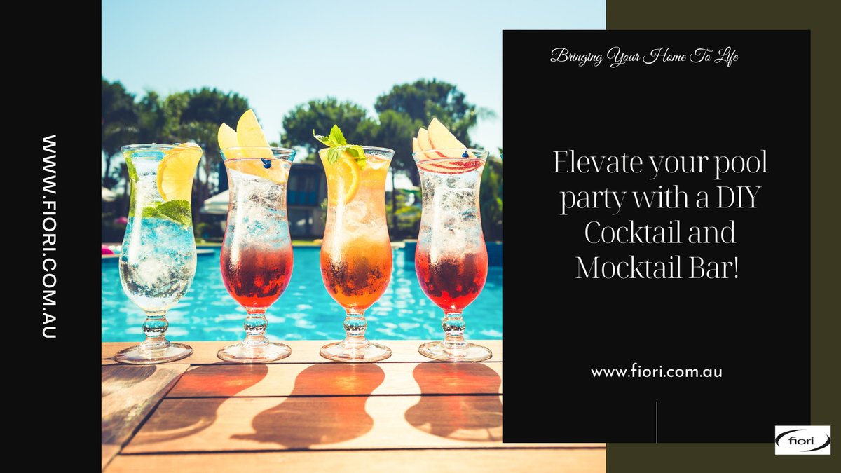 Fiori_aus's tweet image. 🍹 Elevate your pool party with a DIY Cocktail and Mocktail Bar! Let guests unleash their inner mixologists with fresh ingredients and fun recipes. #PoolPartyFun #DIYBar