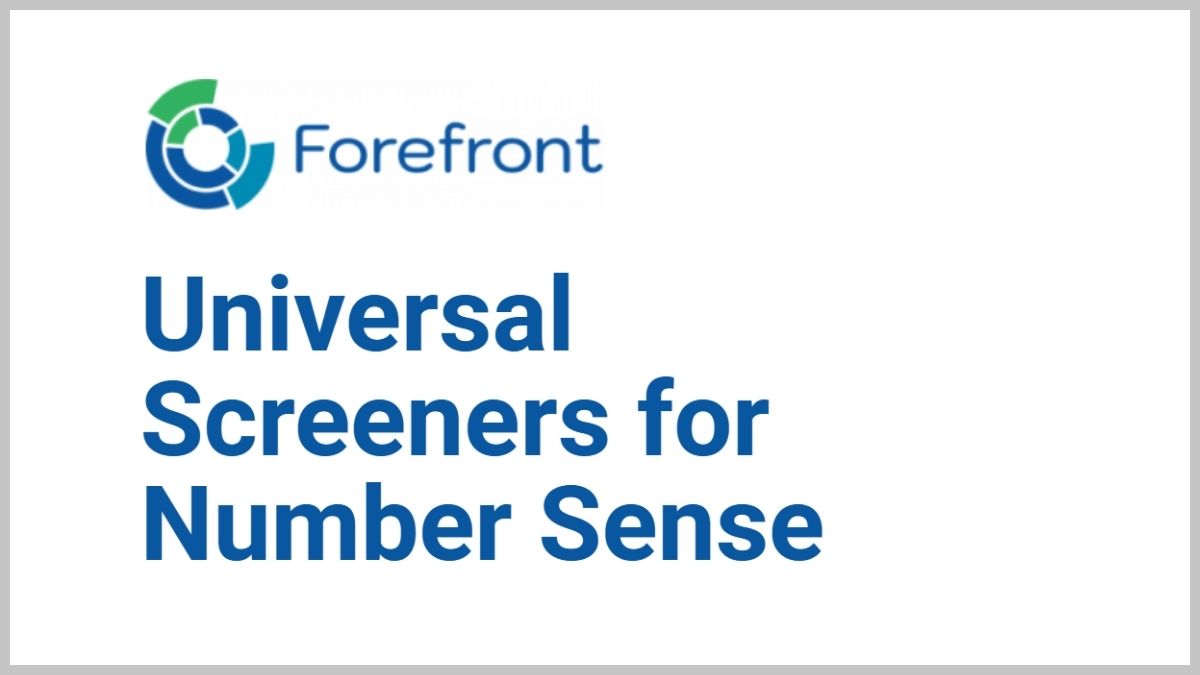 If you have ever wanted a universal screener, you will be happy with Forefront's Universal Screener for Number Sense. 

forefront.education/solutions/usns…

#MTBoS #ITeachMath #MathIsFigureOutAble #Elemmathchat #MSmathchat