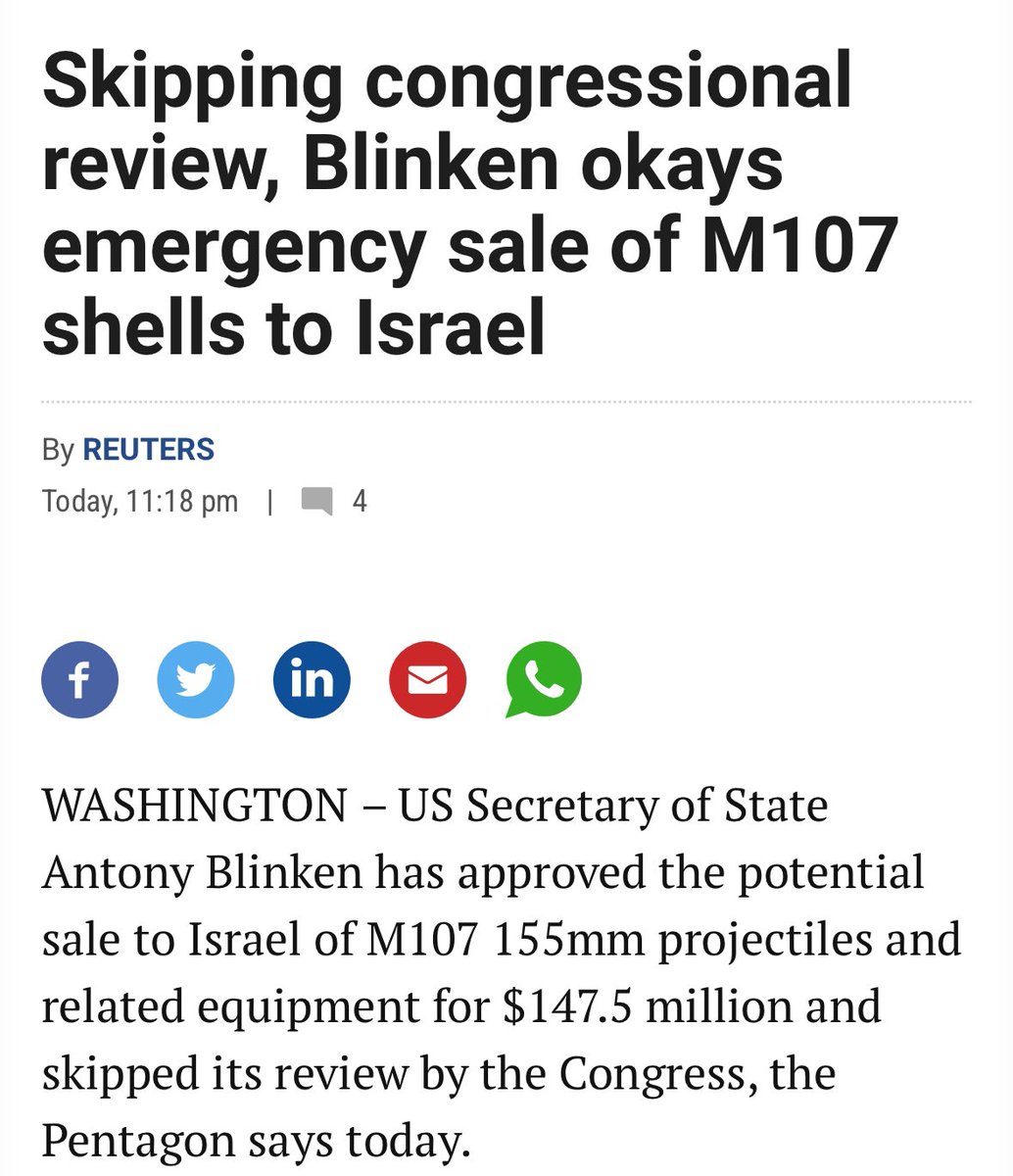 Antony Blinken yesterday: Let’s commemorate the journalists who have lost their lives in wars this year. Antony Blinken today: Let’s fast track artillery to Israel so they can continue the bombardment of Gaza that’s killed 105+ journalists and 20k+ civilians.