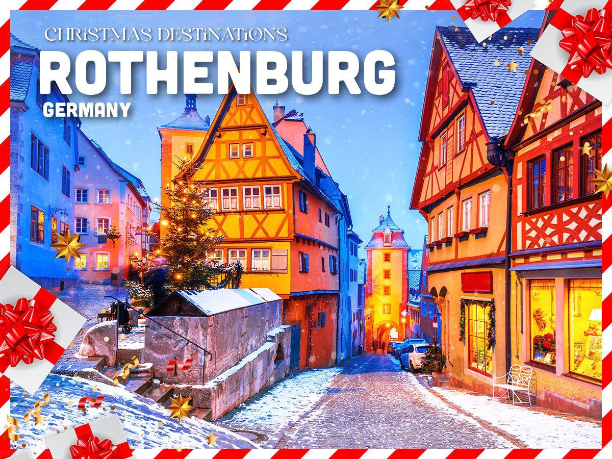 PortholeCruise's tweet image. 3) Rothenburg ob der Tauber, Germany: 🇩🇪 
A medieval masterpiece, Rothenburg's cobblestone streets and half-timbered houses transport you to a bygone era. The Christmas market is pure magic. #RothenburgMagic #GermanChristmas