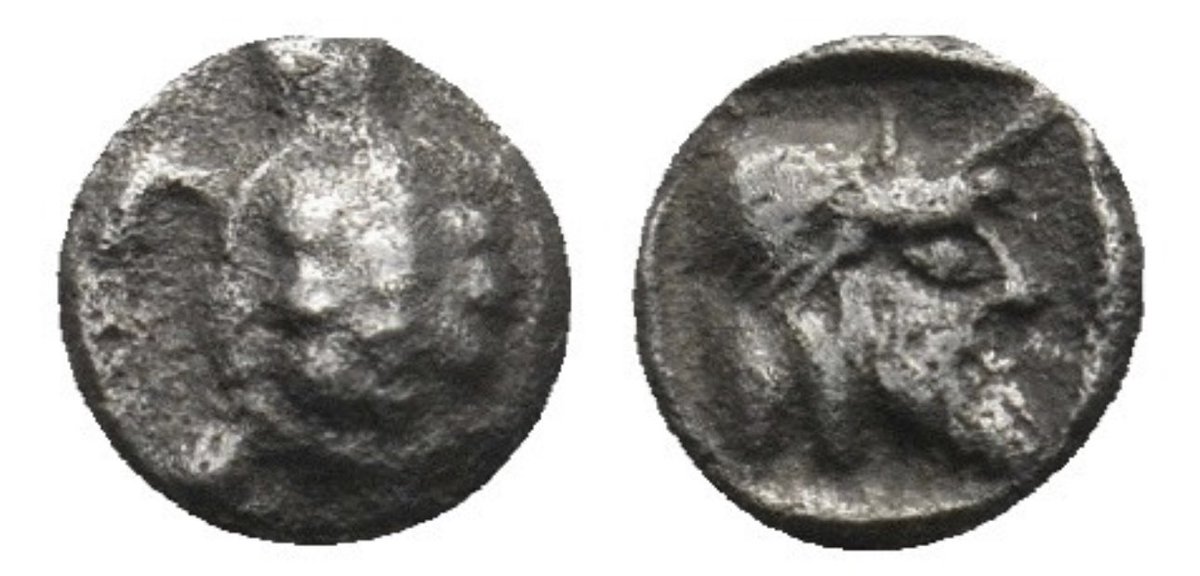 AcheloiosThales's tweet photo. A belated Christmas gift to myself, this unpublished hemiobol, probably from Cilicia. Will be a plate coin for #CLEIA . The BM has a larger obol variety with full forepart. Not on the Aeginetic standard but a turtle nonetheless! https://t.co/kb4utXrHLE