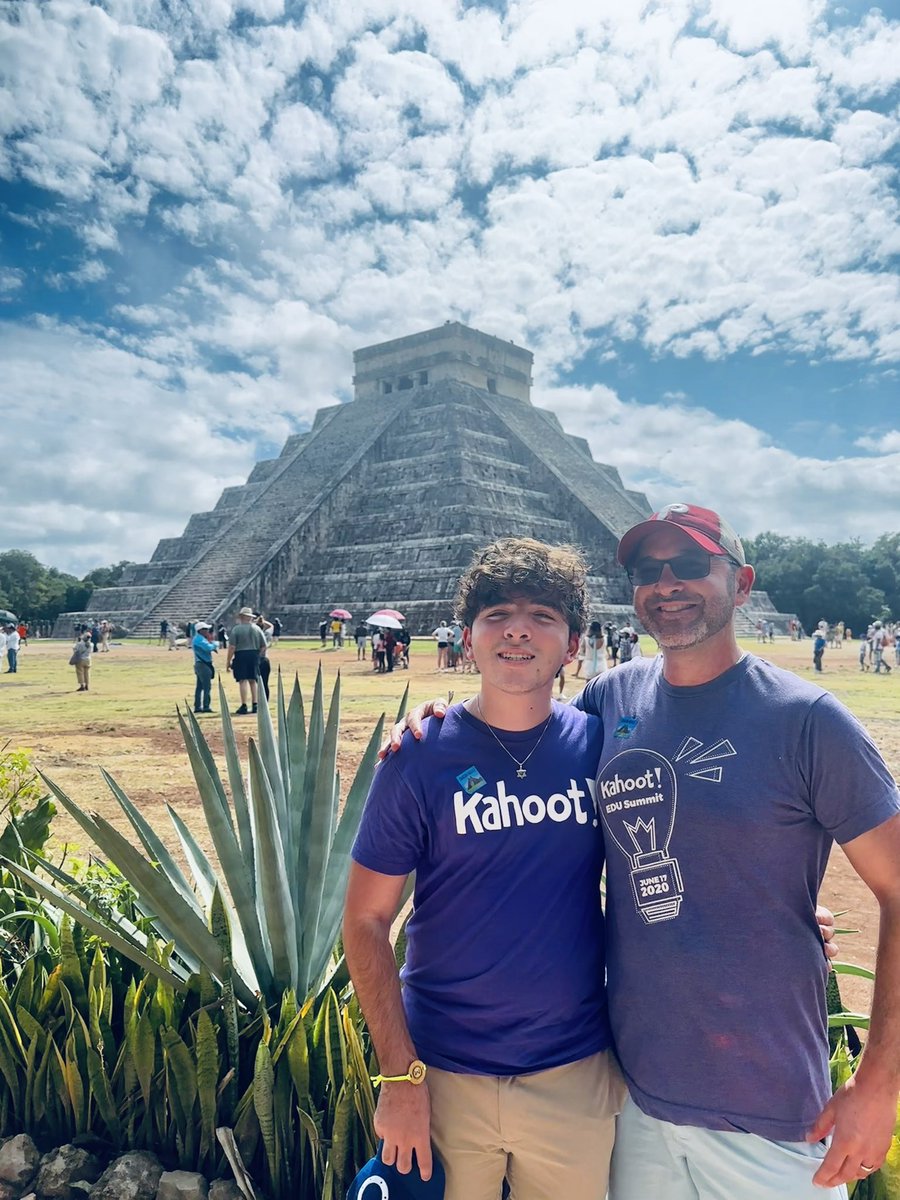 The purple @Kahoot shirts were worn to help us find each other in the crowds at Chichen Itza. It worked and several folks from our tour also used our purple K! Shirts to find the group! Kahoot for the win!