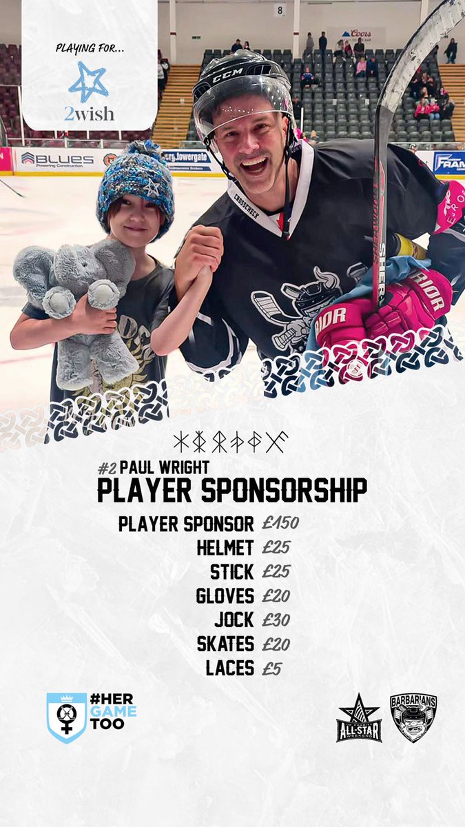 I am absolutely honoured to be selected for the Barbarians 2024 Allstars ice hockey team where I'll be playing for my nominated charity <a href="/2wishcymru/">2wish Cymru</a> . Player sponsorship available and all proceeds go direct to the wonderful 2Wish charity. Please DM me if interested. Thank you 🙏