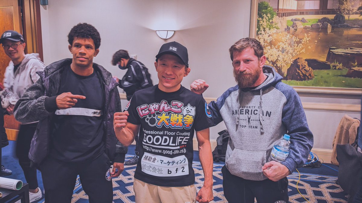 3 Champs! 4 Belts! 3 Legends! @kyoji1012 @adrianomkmoraes @mikebrownmma #RIZIN #RIZIN45 @rizin_English @ONEChampionship @UFC