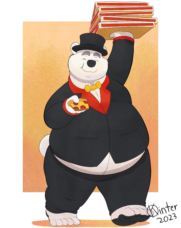 Morgan is ready for a fancy pizza party to ring in the New Year! Would you like to join him? Incredible artwork commission from @OliverKinter