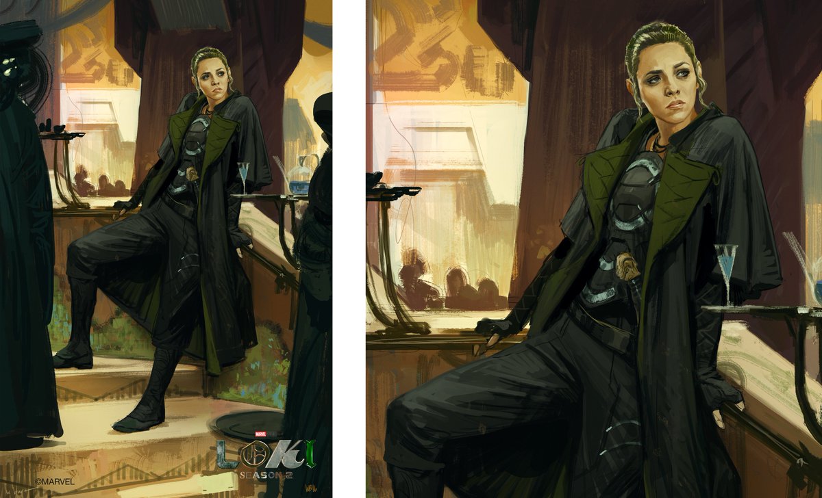 Here's another early Sylvie concept for S2, I was imagining catching up with her on some other planet far away from Earth, the TVA, and everyone else, sort of adrift and figuring out things on her own and where to go next