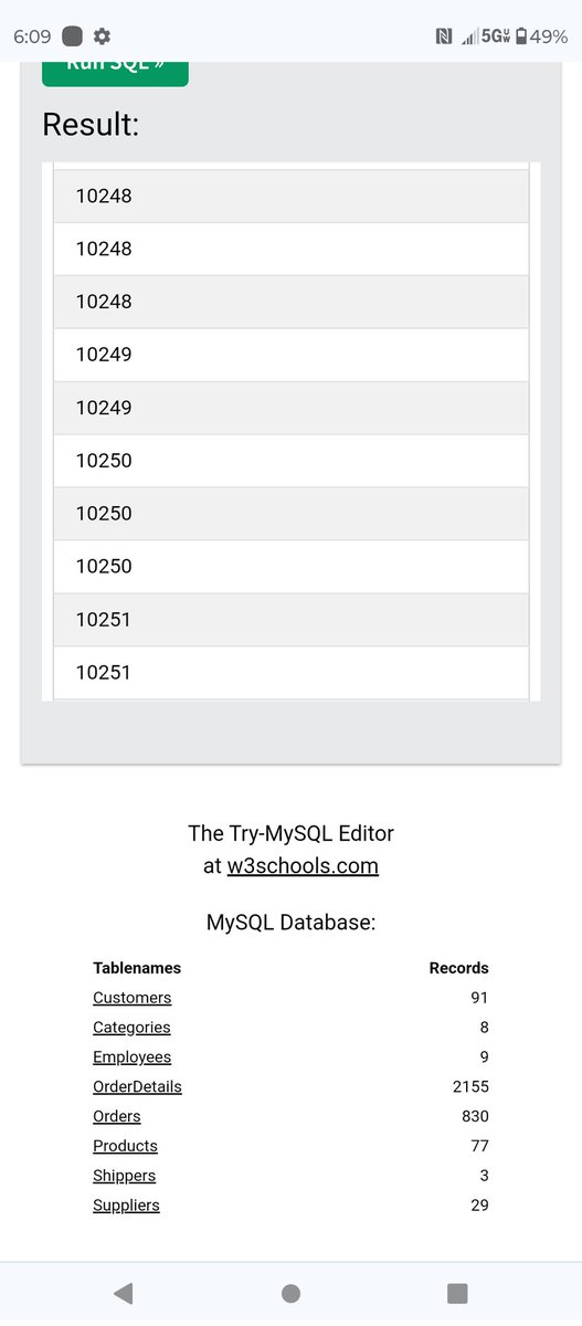 Greene_Gaming's tweet image. W3 schools offers databases to practice at the with as well, bottom of the page👌had to separate command by line to get it to run so far tho
#sqldatabasetraining #sqldatabases #sql