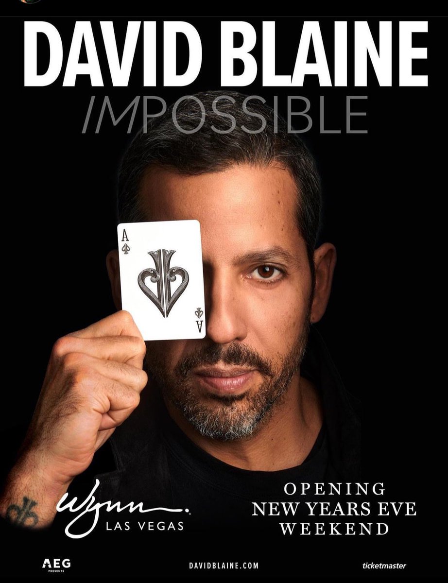 StartingFresh87's tweet photo. Mystical…Magical…. IMPOSSIBLE @davidblaine this #newyears weekend @WynnLasVegas don’t miss it!!! #davidblaine #magic #NewYear https://t.co/AJGansXzW6