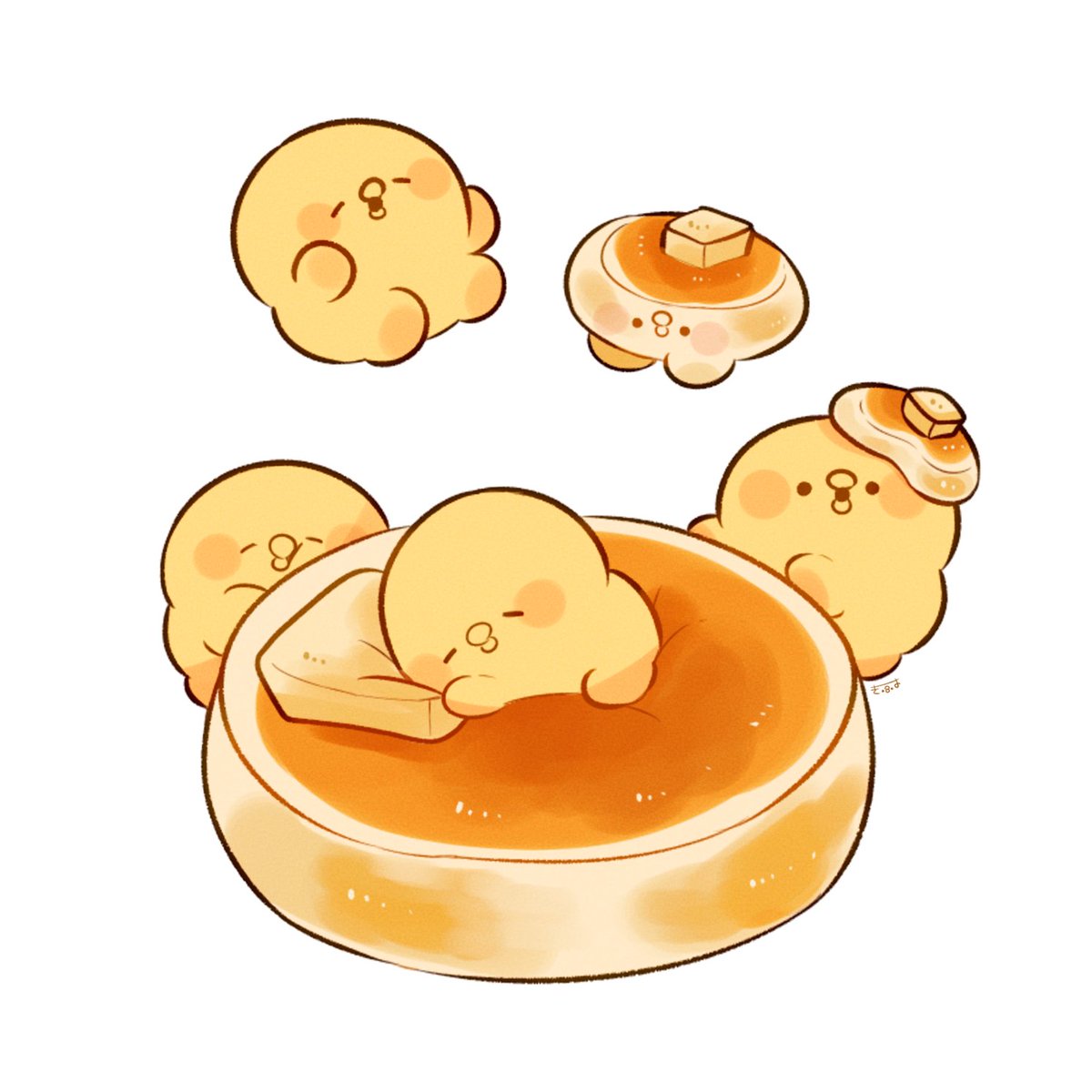 「pancake#きみピヨ 」|てんみやきよのイラスト