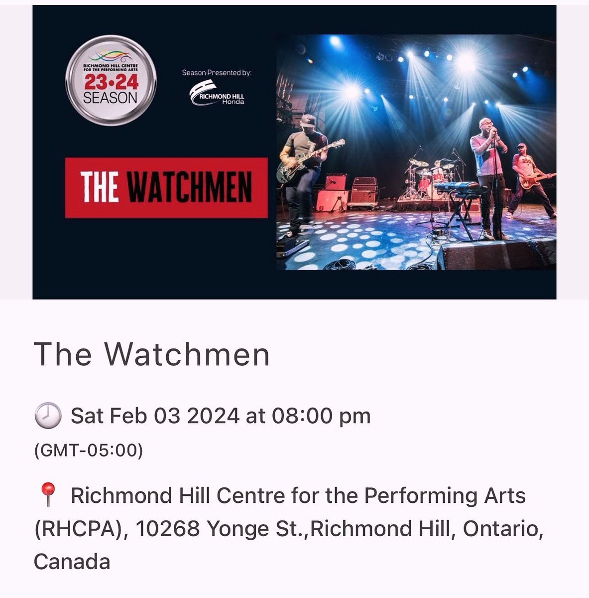 A special show in Richmond Hill, ON! tickets.rhcentre.ca/Online/default…