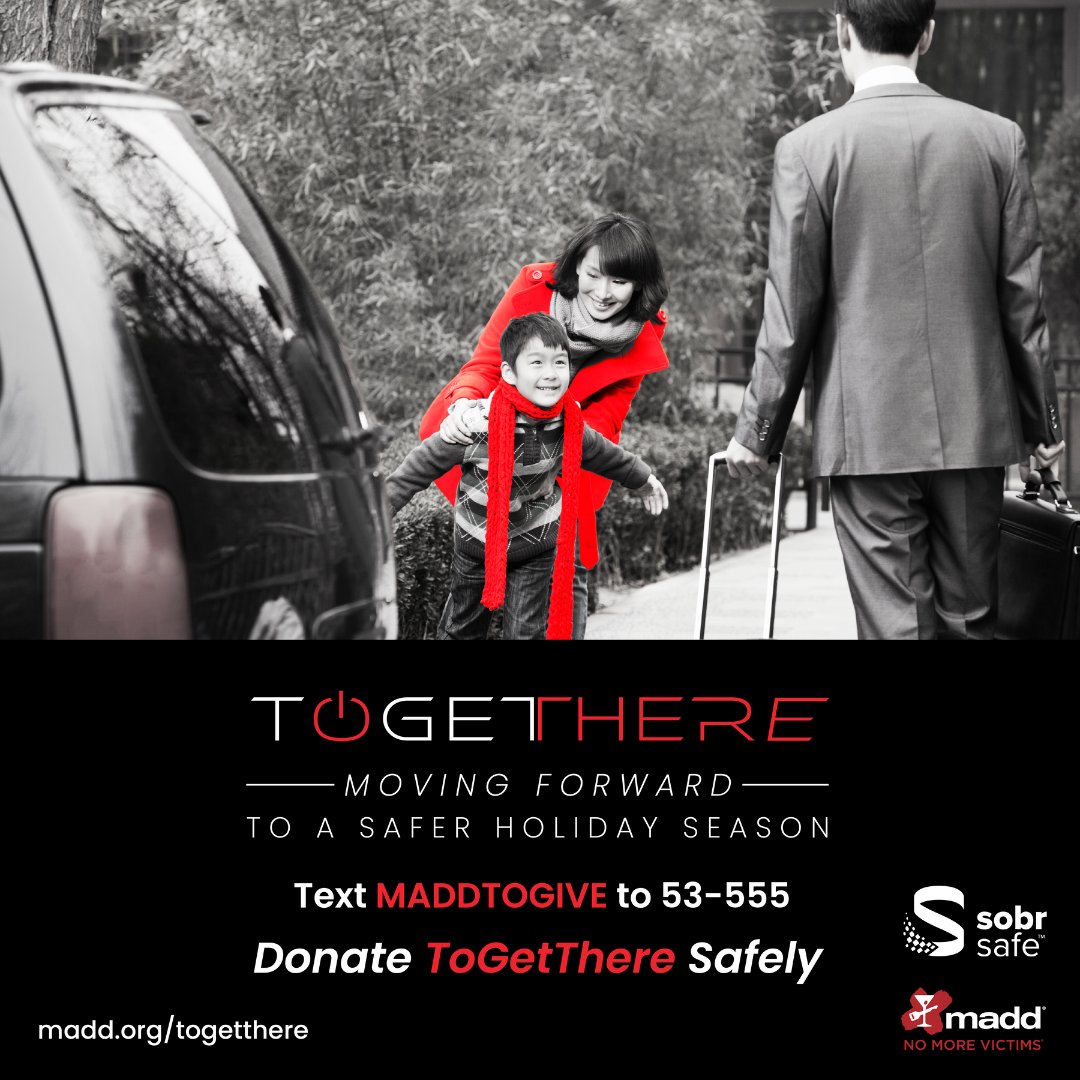 MADDNational's tweet photo. Your actions can save lives this #NewYearsEve. Together, with our partners at SOBRsafe we want everyone #ToGetThere safely. Text MADDTOGIVE to 53-55 or visit https://t.co/U4ra50MK2X to learn more. #NoMoreVictims #ToGetThere https://t.co/RAGALrBXH3