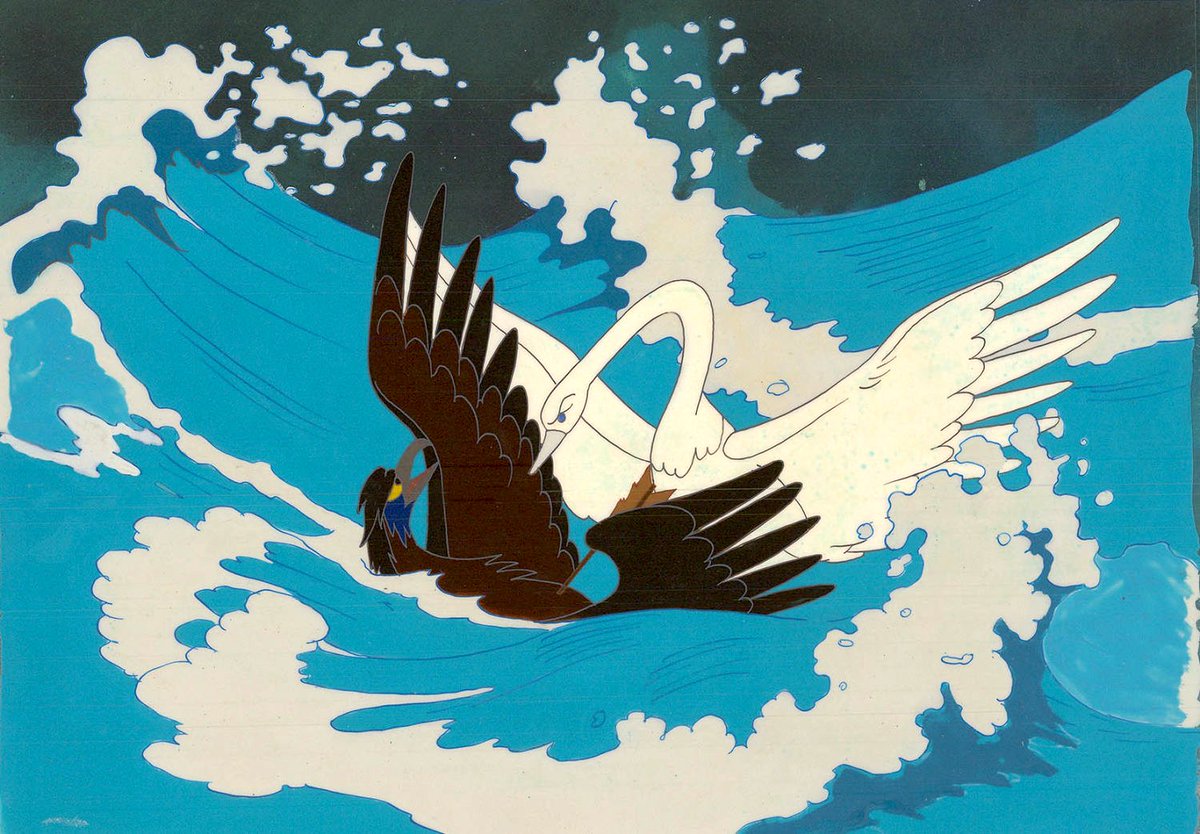 ani_obsessive's tweet photo. Finished animation cels and backgrounds from The Tale of Tsar Saltan (1984), dir. Ivan Ivanov-Vano and Lev Milchin, Soyuzmultfilm https://t.co/qovr56yljv
