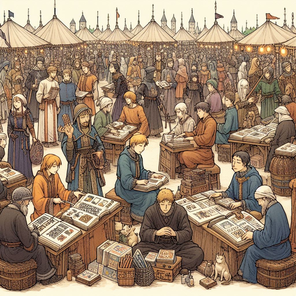 「Bingによる「ファンタジー世界のコミケ」の風景。」|Watanabeのイラスト