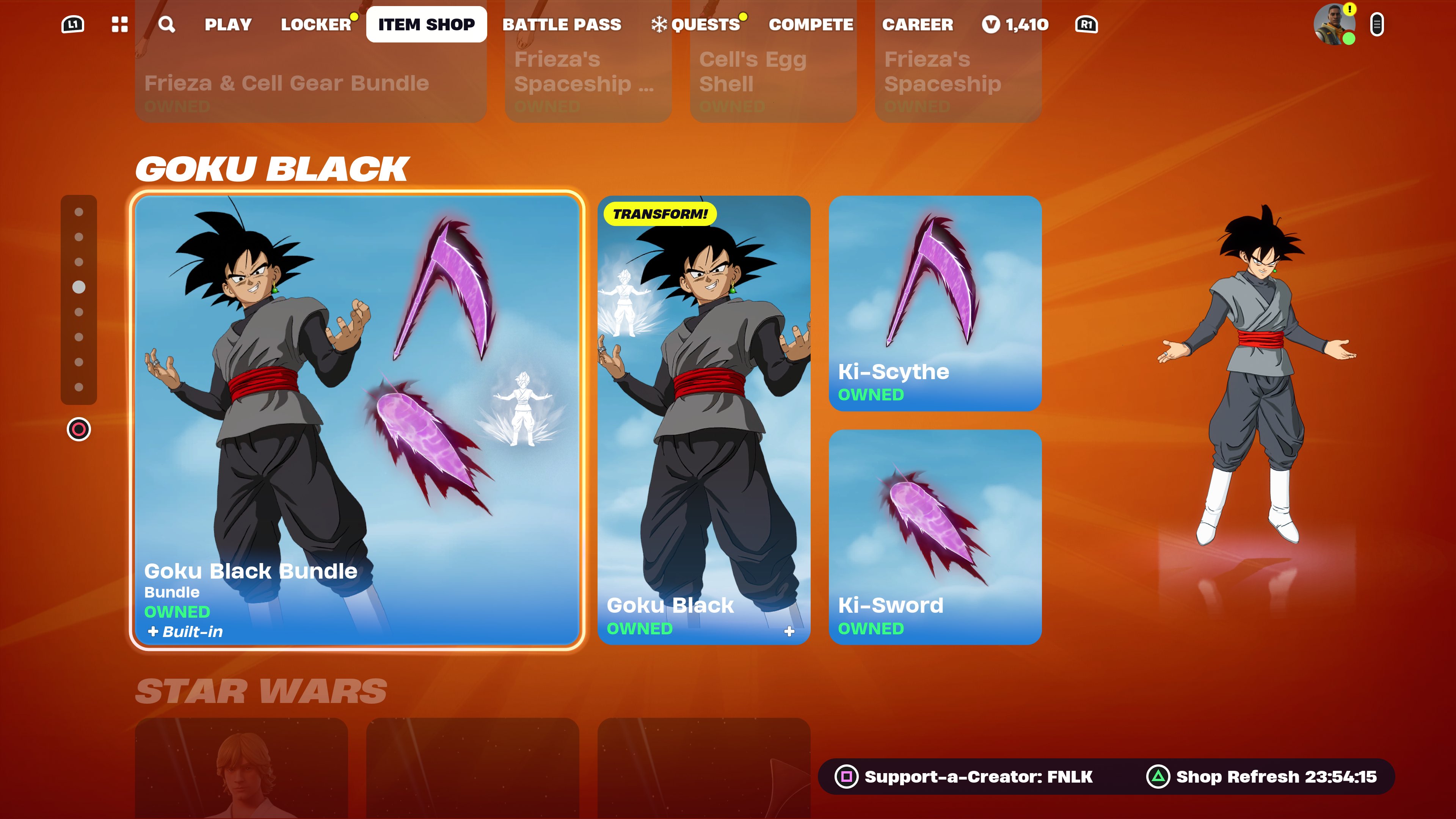 Goku Black - Locker - Fortnite Tracker