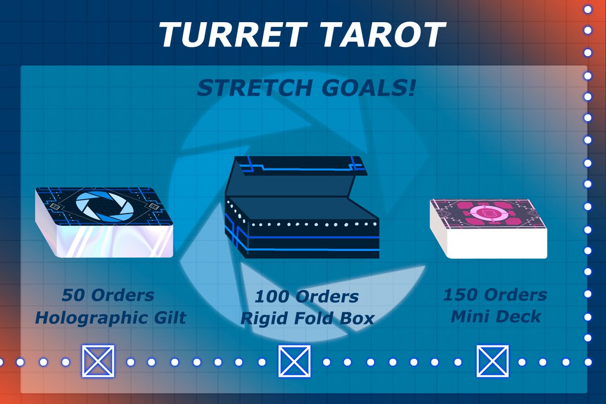 TarotTurret's tweet photo. 🔸 The Aperture Science Turret Tarot Initiative is EXTENDING PREORDERS! 🔹

The Turret Tarot is a is a Portal-themed, charity art anthology and Tarot Deck. Preorders will be extended two weeks, now closing on January 15th.
https://t.co/EjNQF96Tcb https://t.co/8Fmb9XYK3M