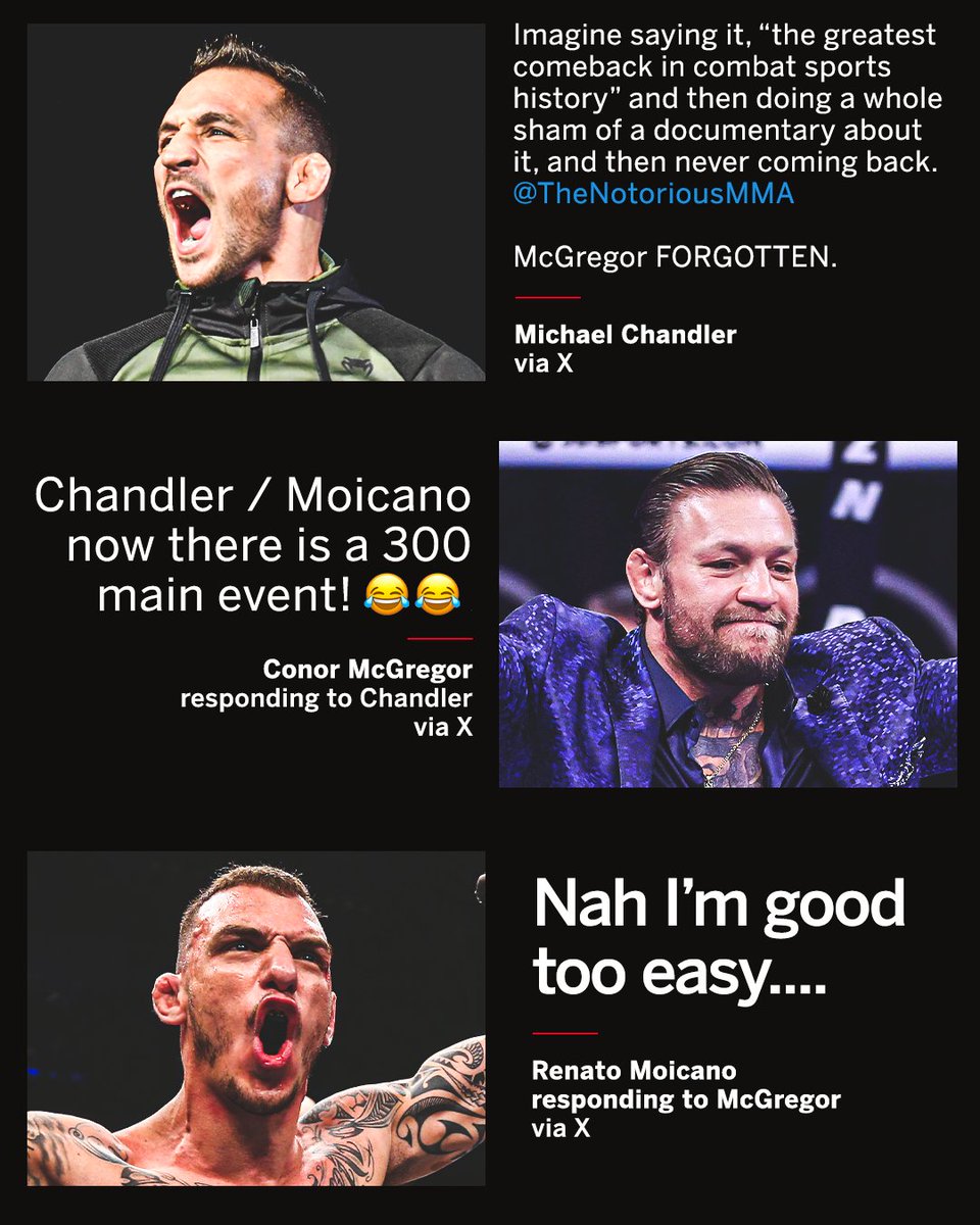 Michael Chandler, Conor McGregor and Renato Moicano traded responses about their potential matchups 😅