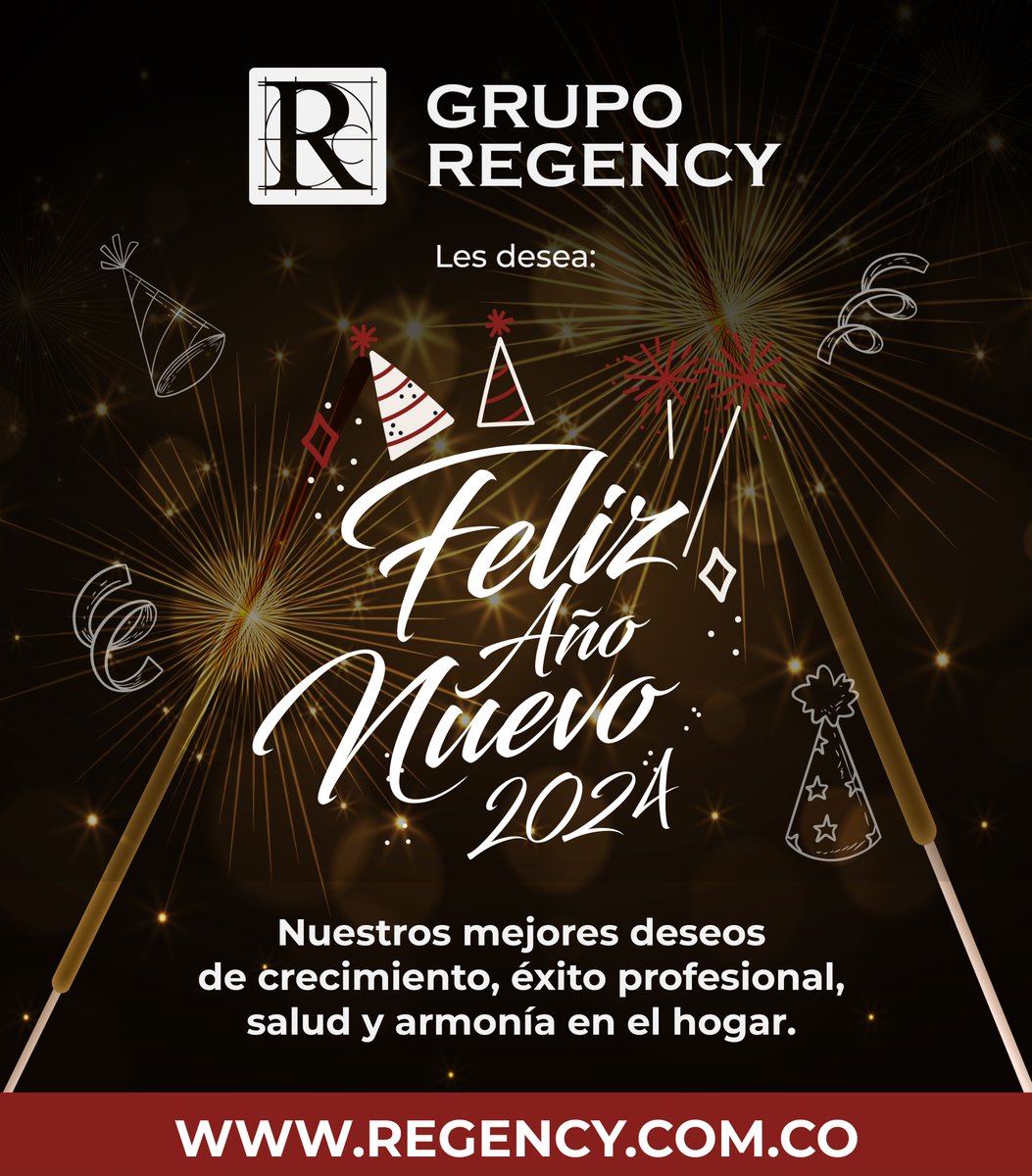 Regency_sas's tweet photo. 🎉 Cerramos este año lleno de desafíos con gratitud por cada logro alcanzado. Que el próximo año nos brinde nuevas oportunidades, éxitos y momentos inolvidables. ¡Feliz 2024! 🌟 https://t.co/7quXPV7SQV