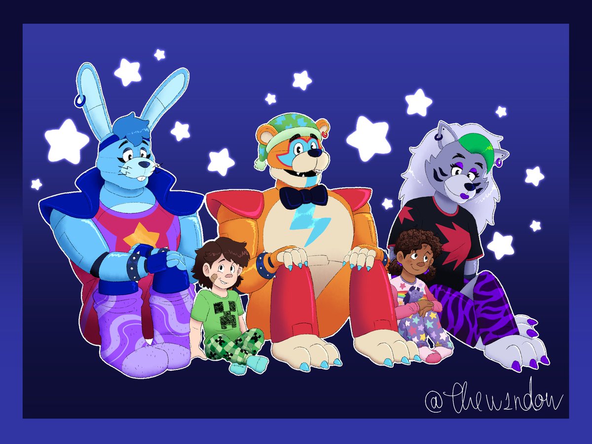 Slumber party!^^ #FNAF #fnafsecuritybreach #FiveNightsAtFreddys #gregoryfnaf #cassiefnaf