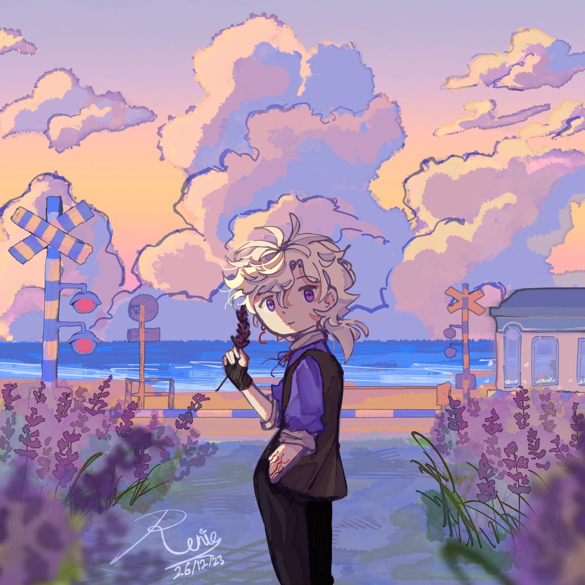 RenQiuu's tweet photo. ITS DONEEE!!! The echo husbands and their flowers (not sure abt their trio name) 

#rekrapfanart #rekrap2fanart #branzyfanart #branzycraftfanart #thatchiefguyfanart #chieffanart https://t.co/lXXWmqHesc