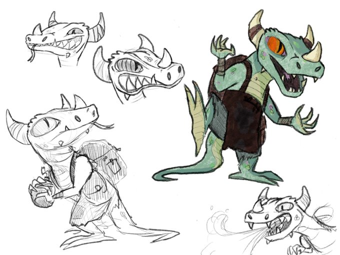 OxGiffardsol's tweet photo. KOBOLD sketches for upcoming campaign https://t.co/WYKvJAFdL1