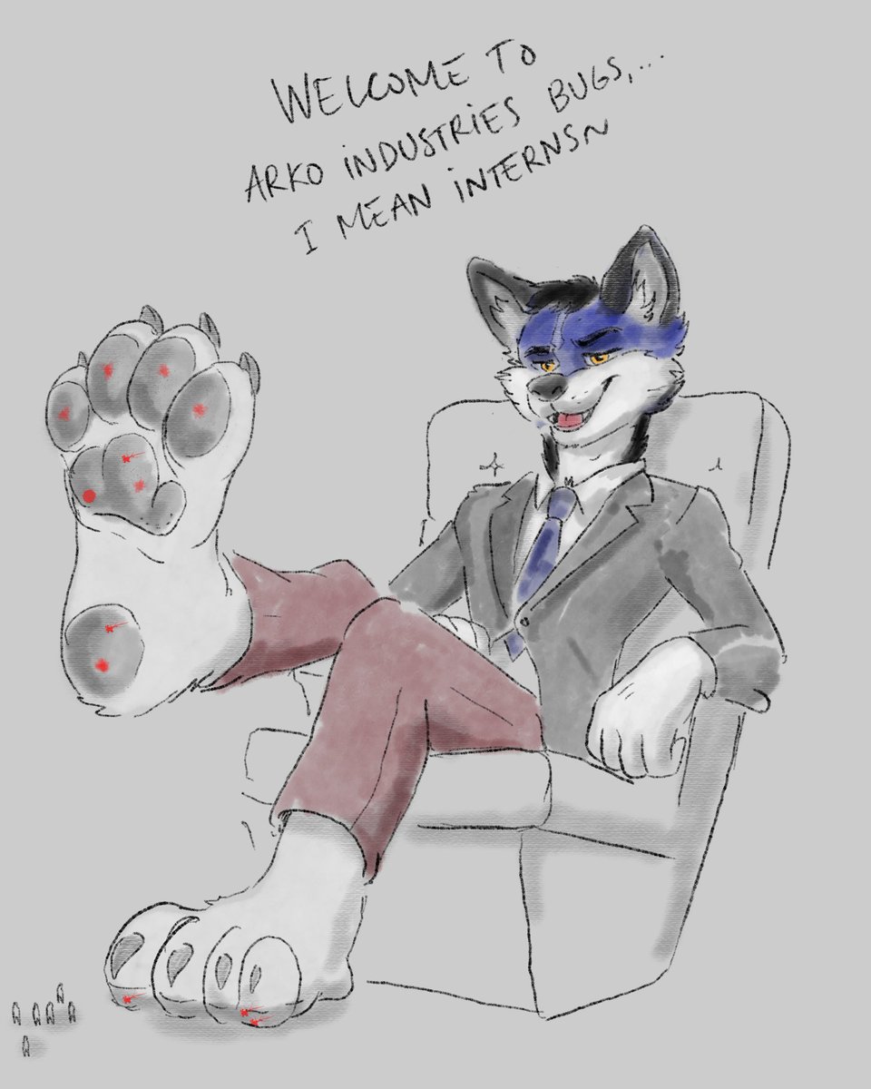 arko_absolutus's tweet photo. Insects errr interns... just have to learn their place!
That's just the normal onboarding process at Arko Industries. 

It was a pleasure to "work" with you @Tinyboi96
Thanks for this amazing collaboration! 💜

#macrofurry #sizetwitter #macro https://t.co/S5jVIpV9Zb