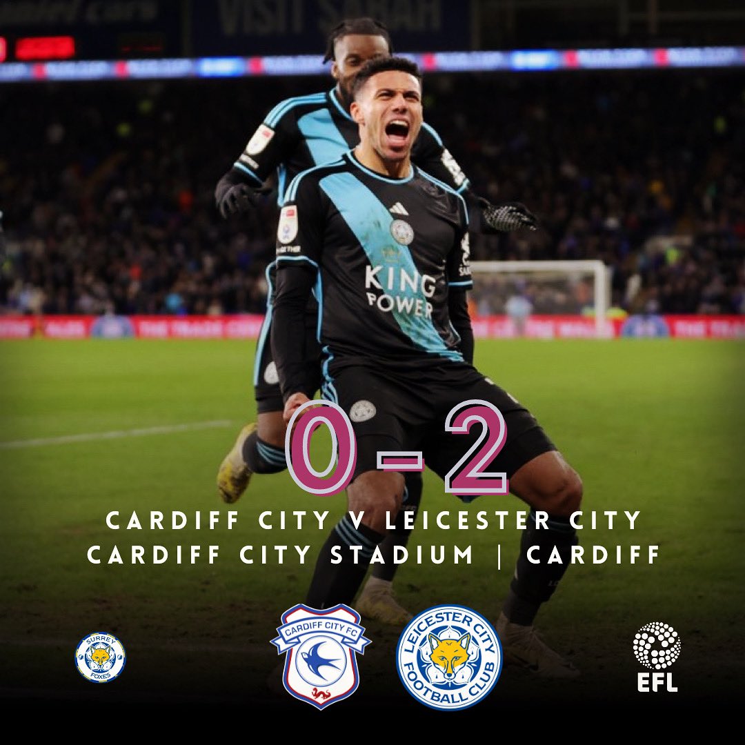 SurreyFoxes's tweet photo. Sitting pretty at the top of the @EFL well done #LCFC here’s to 2024 💙🦊 https://t.co/FnzRJ0XuGr