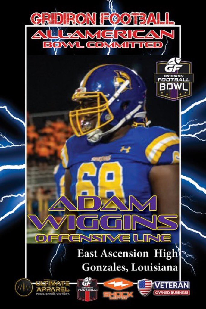 Go check out our article on of the players that is playing in the Gridiron Football All-American Bowl, East Ascension OL Adam Wiggins (<a href="/awigginsjr68/">Adam Wiggins, Jr.</a>)! Click on the link below to read more!
LINK: gridironfootballusa.com/breaking-news-…