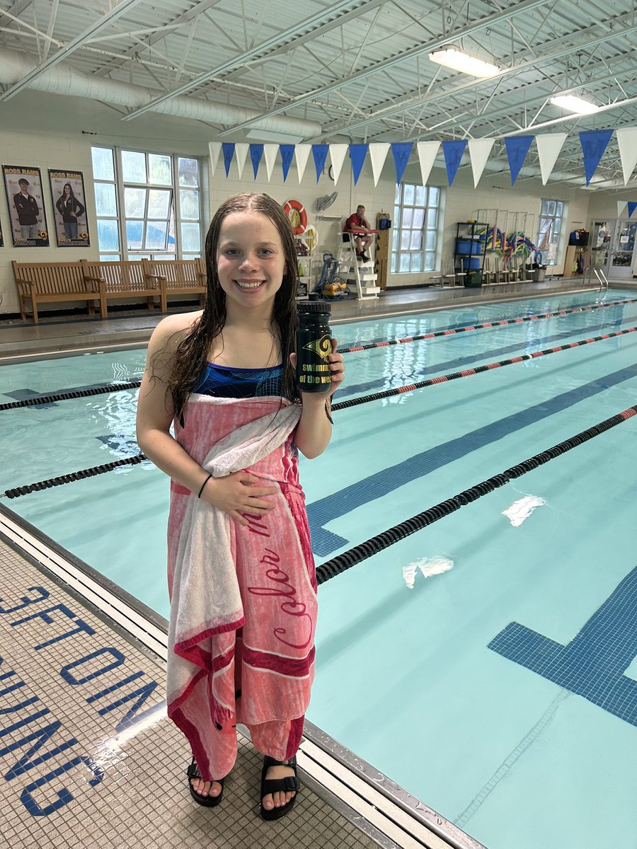 RossSwim's tweet image. Swimmer of the Week: Isabelle Davis! Isabelle is the first one in the pool, last one out, and always giving her best effort. Keep up the good work! 😁