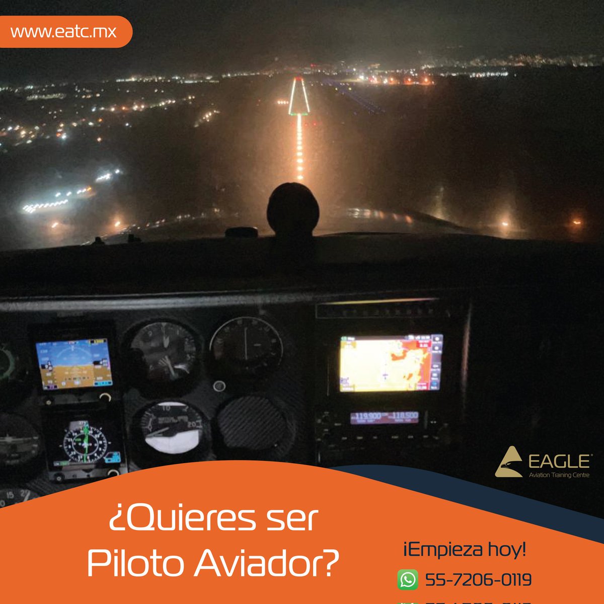 eatcmx's tweet photo. ¿ Alguna vez imaginaste estar volando en un avión de verdad, poniendo en práctica los conocimientos que aprendiste en clase y experimentar esa increíble sensación de estar a 9,000 ft del suelo?... ¡Ese momento está a punto de ser realidad, porque con EAGLE🦅, lo logras!😎 https://t.co/tmymevi7QH