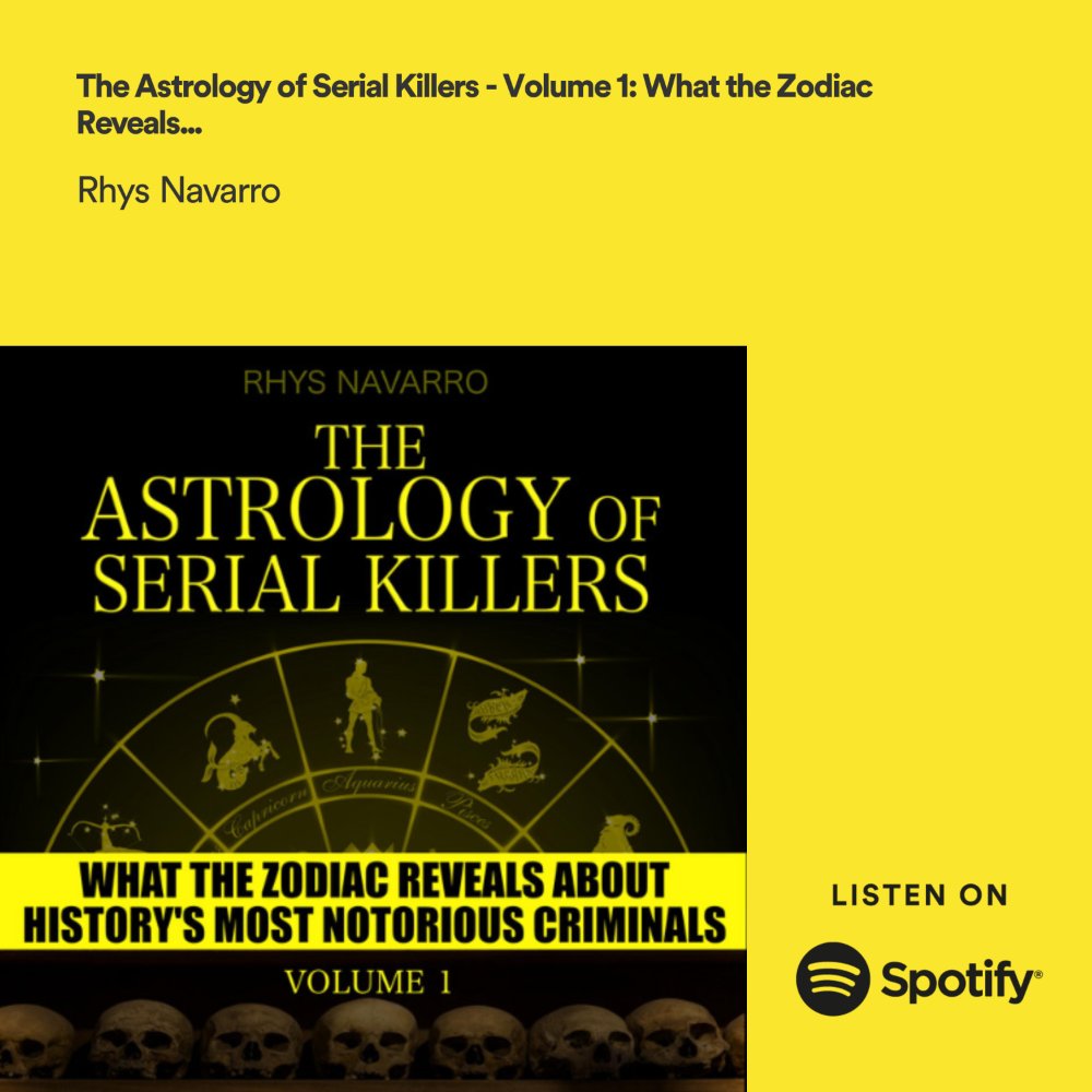 MediaNysa's tweet photo. Listen to The Astrology of Serial Killers Volume 1 now on @Spotify  #astrology #serialkillers #TrueCrime  https://t.co/OmhDeJzh0i https://t.co/tI1mjJlZfV