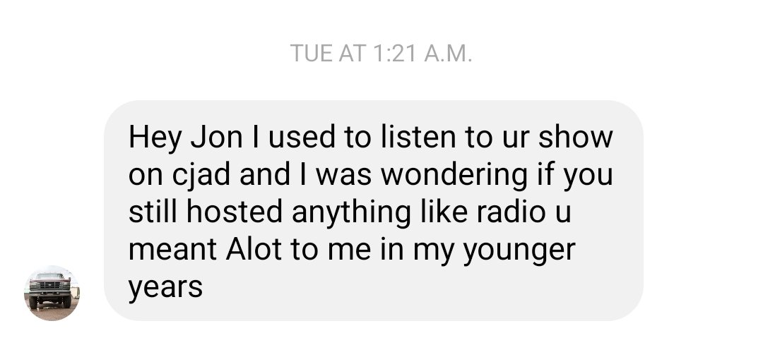 It's hard to believe, but I still get wonderful notes like this in the DM's. The power of AM radio and the show. @PLaY_BK
