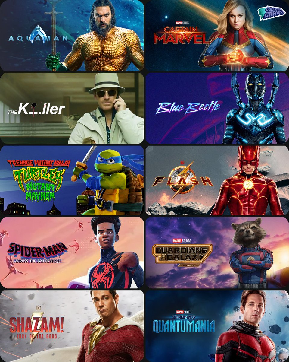 CultureCrave's tweet photo. What are your top 3 comic book films of 2023? 🍿💥 https://t.co/eVERDN95bW