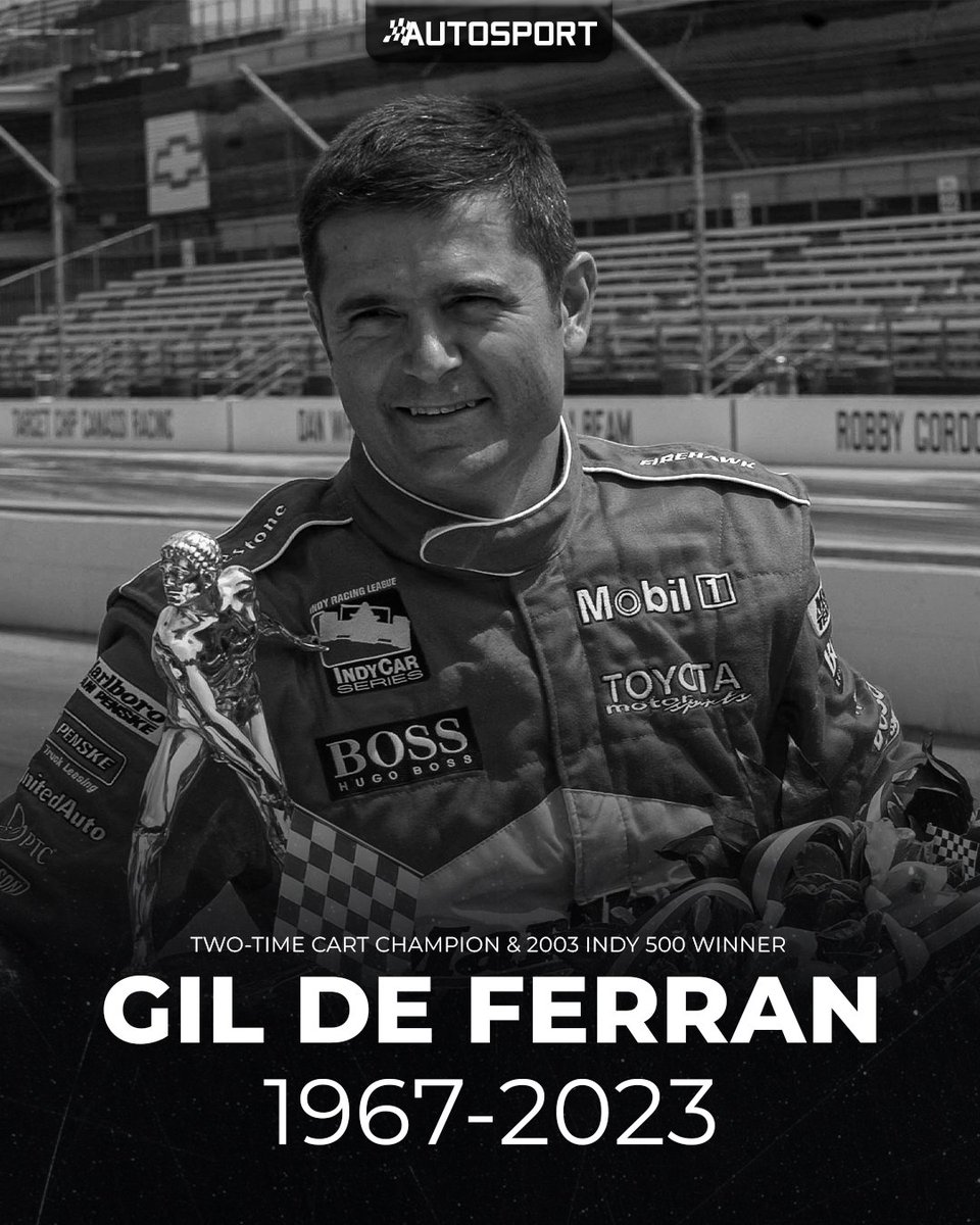 Everyone at Autosport is saddened to hear that two-time CART champion and 2003 Indy 500 winner, Gil de Ferran, has passed away at the age of 56.

We all send our thoughts and condolences to his family and friends at this tragic time.