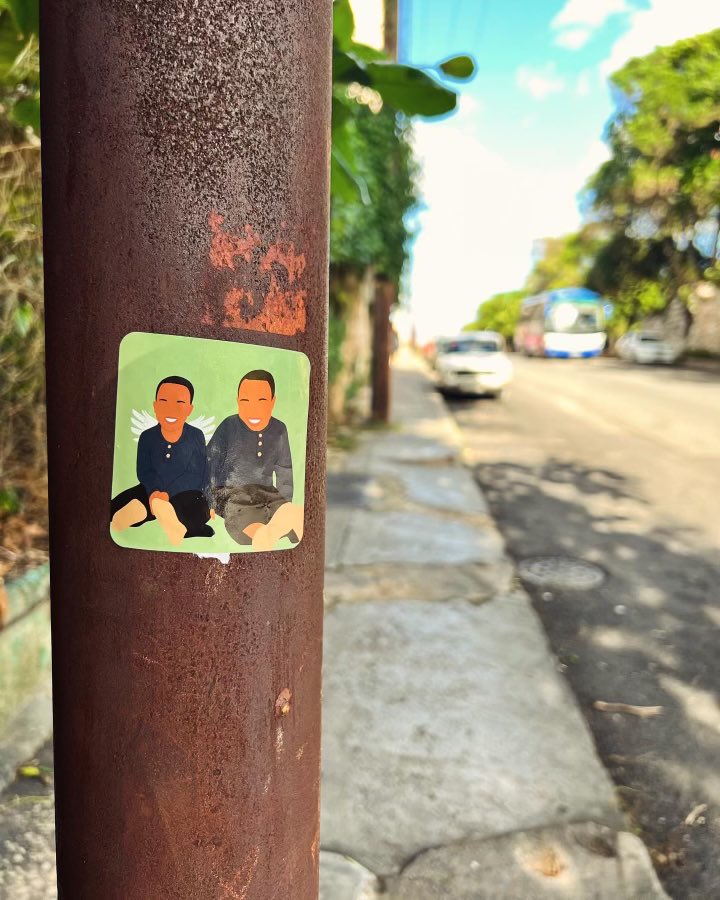 Tyla_Inaani's tweet photo. In 2016 my boyfriends baby brother died by suicide.. He always talks about the dreams they had that they can’t achieve now.☹️ This Christmas I had some stickers made for him so that as we travel the world together he can leave them behind as a symbol of his guardian angel🥹👼🏿 https://t.co/xtIP4jVY0x