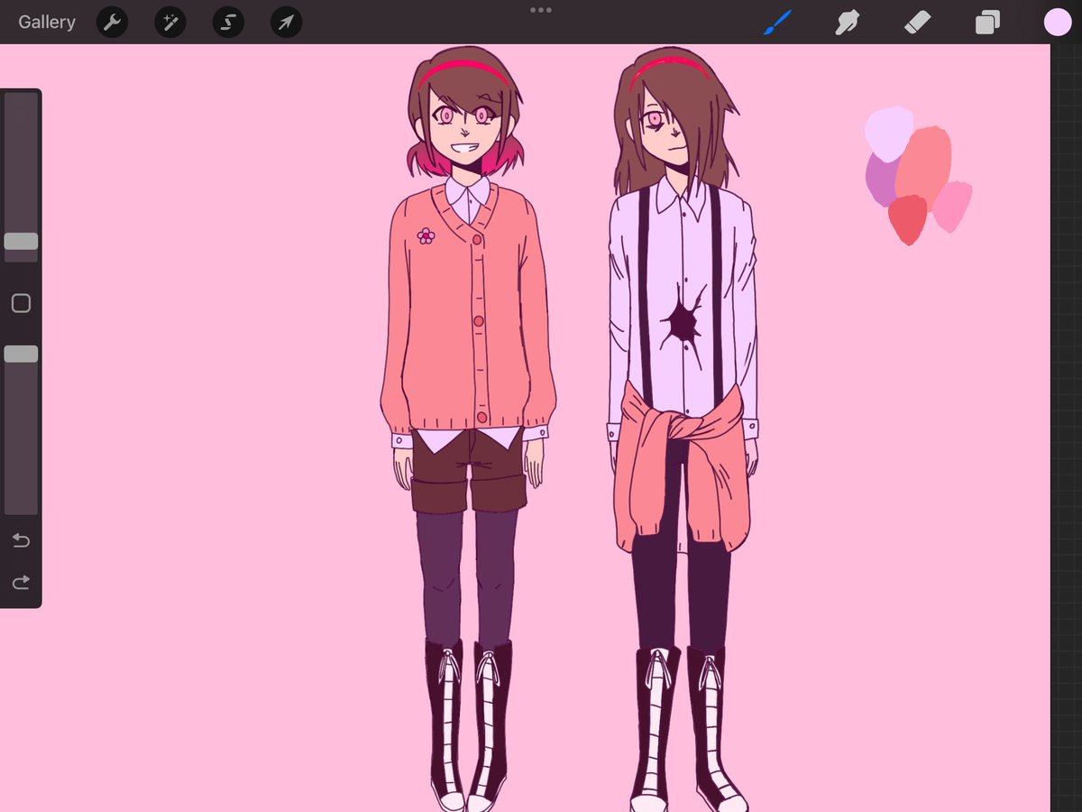 RabbitLunatik's tweet photo. Ok so I needed to ask yall's opinions for this, though that kinda makes me have to leak these already but whatever, the first one was what I wanted to go for initially, but I like the 3rd one since it kinda resembles Betty's skirt color and it looks cool #re_glitchtale https://t.co/QHABFAiCIV