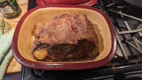 Av__Sebastian's tweet photo. First time making dry brined prime rib, been a nervous wreck all day cause it definitely looks like a desiccated train wreck through most of the process... I think I pulled it off... Calidrew KevinSchmidy CardanoChefPool https://t.co/SgbxEpua45