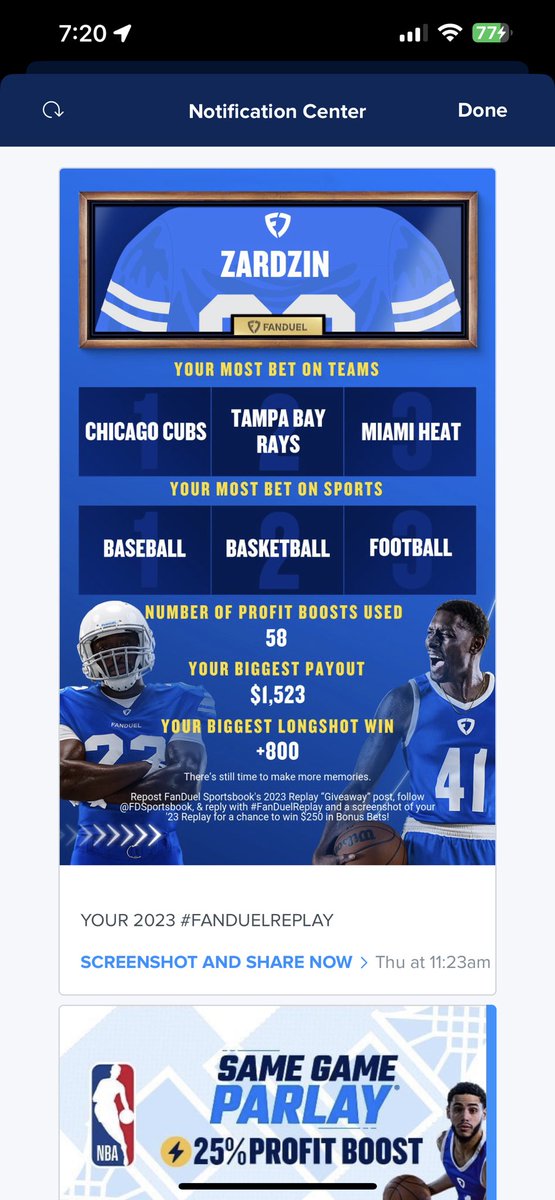 ZardzinDave's tweet photo. @FDSportsbook #FanDuelReplay https://t.co/wkGzH2cTYC