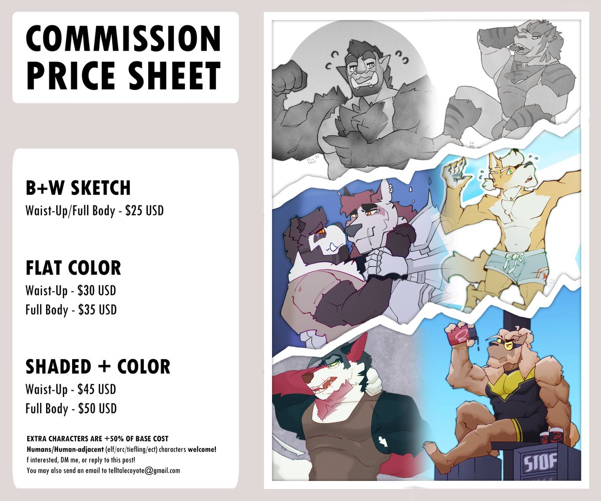 If you want me to draw something for you, here's your opportunity! I'll be taking 4 slots this time around! DM/Reply if interested! More examples in media!