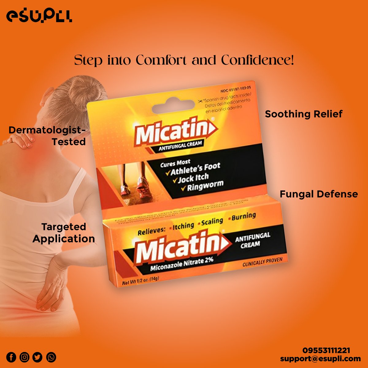 Step into a world of comfort with Micatin Antifungal Cream! 🦶💚
esupli.com/products/micat…
.
.
#esupli #micatin #AntifungalCream #footcare #fungalinfection #SkinHealth #emersonhealthcare #skinwellness #HealthcareEssentials #footcareroutine #fungaltreatment #HealthySkin #SkinRelief