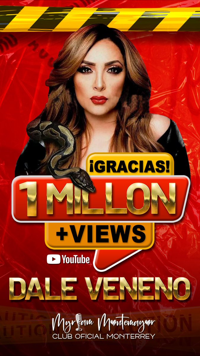 rm_laureano's tweet photo. El Club Oficial Monterrey de @MyriamMonteCruz quiere felicitarla por haber llegado a 1 Millón de Reproducciones de su video #DaleVeneno en la plataforma de #Youtube

En hora buena Myriam; ¡Vamos por más éxitos! https://t.co/7yEHPlzMAb