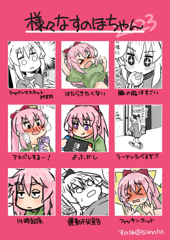今年もたくさんすのほちゃんを描きました、君はいくつ知ってるかな? #様々なすのほちゃん #今年もたくさん描きました 