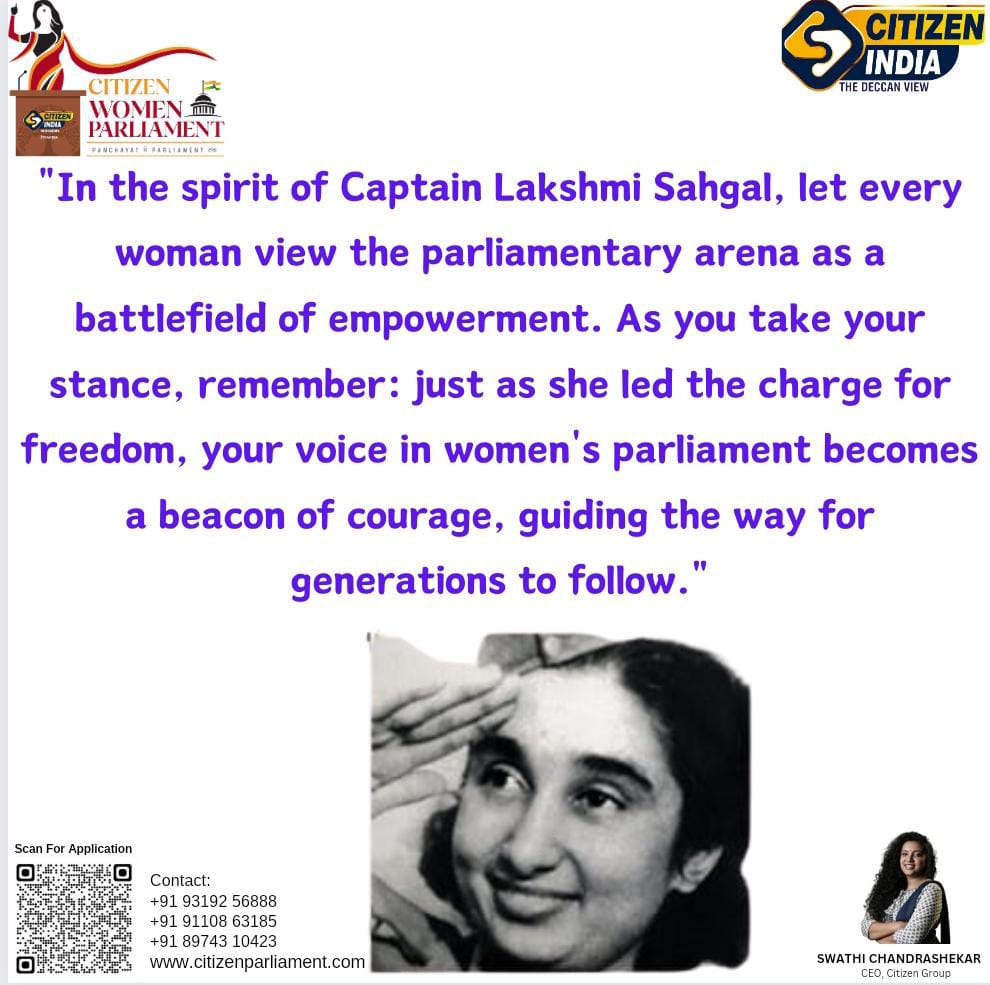 Captain Lakshmi Sahgal, born in 1914, was a brave Indian freedom fighter. She played a key role in the Indian National Army (INA) led by Netaji Subhas Chandra Bose during World War II. #CWP #PMOIndia #rashtrapatibhvn surl.li/obdfc