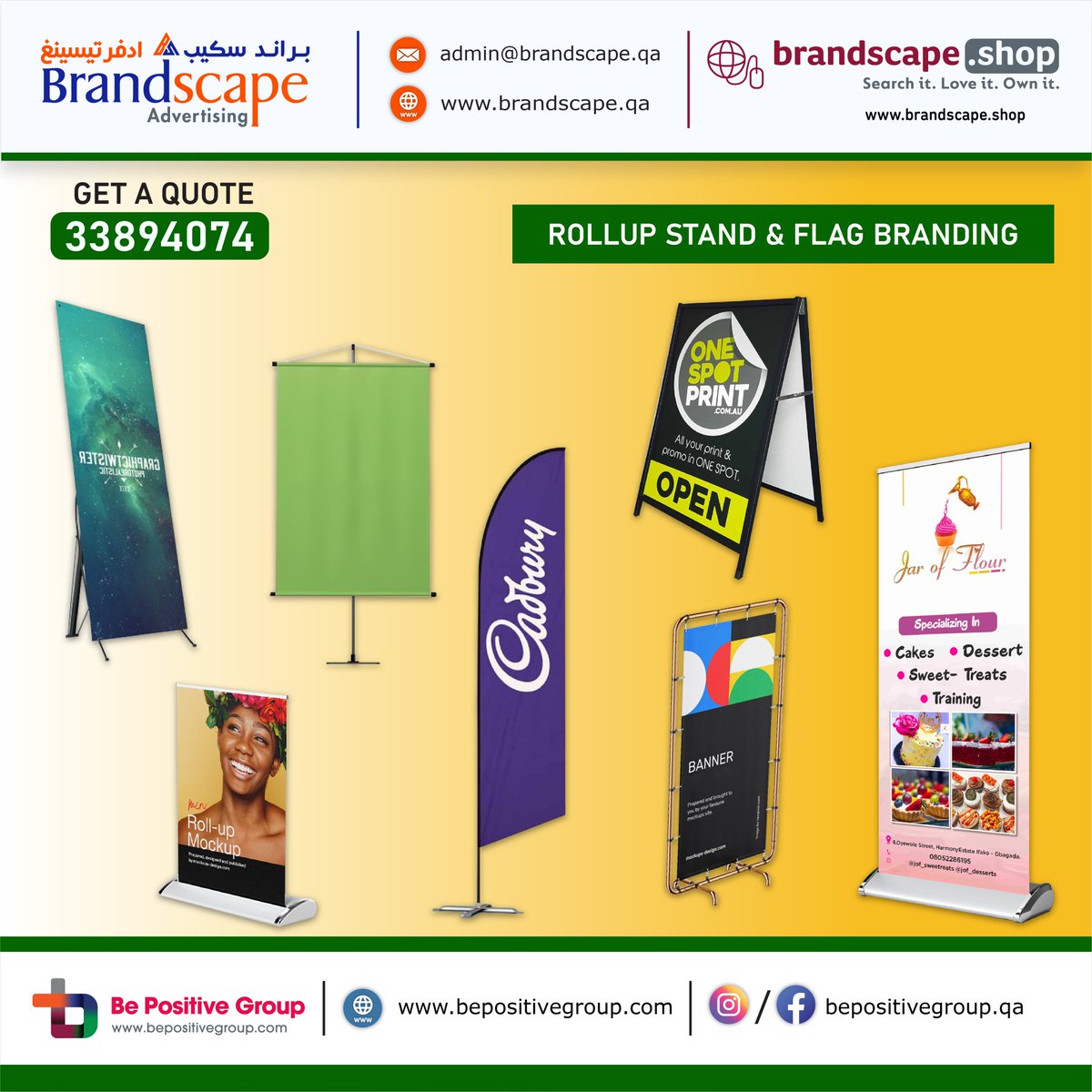 BSadvertisingqa's tweet photo. Raise Your Brand High, Dynamic Roll-Up and Flag Banners for Maximum Impact!
Shop at https://t.co/KJaQNvu3Di
For more Details Visit Us at https://t.co/1yiGccTncA
For more Inquiries Contact
33894074
#rollupdesign #graphicdesign #rollupbanner #logodesigns #rollup #flagbranding https://t.co/Nh7ixt6WV1