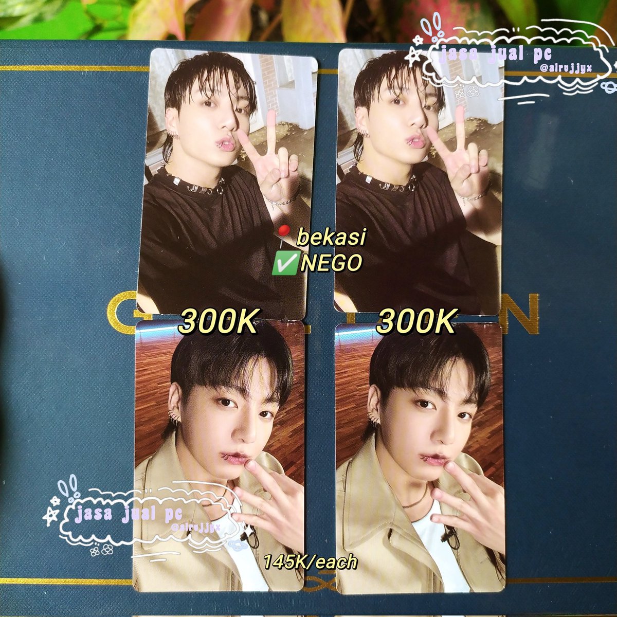 alrvjjyx's tweet image. wts // want to sell help rt🙌🏻

~pc ld golden m2u round 1 / r1
💰Price in pict (300k/pair, 145k/each)
🌷Good condi, detail dm
✅Keep event, nego
❌Exc adm 5%
🏡Dom bekasi
tags. wts pc ld jungkook golden m2u murce ina bts wtt wtb #zonajajan #zonauangᅠᅠ #wtspcbts