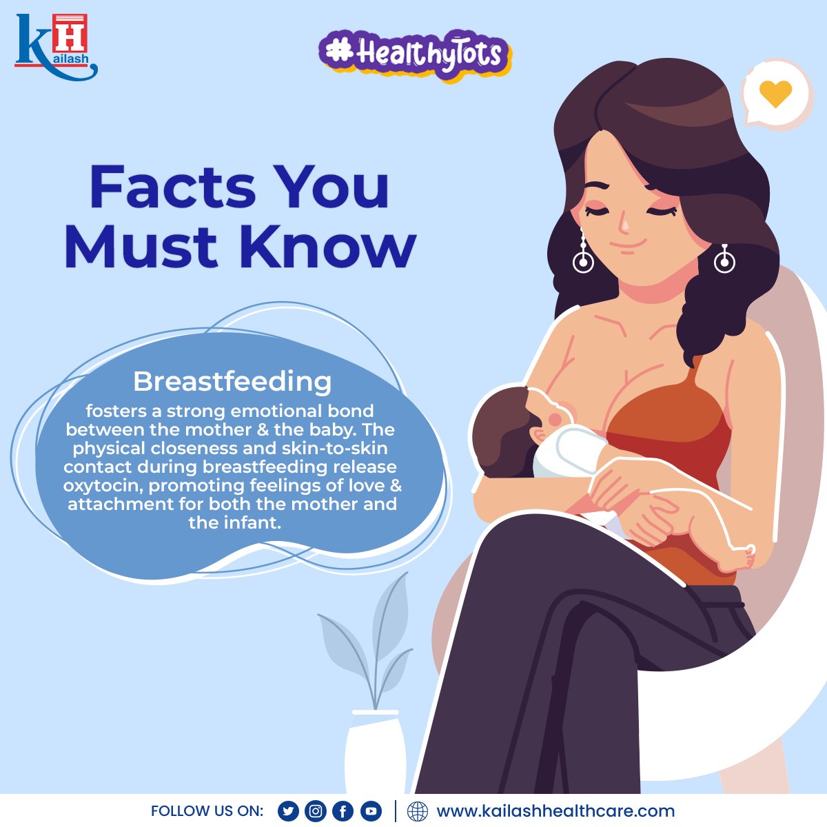 #Breastfeeding is more than just nourishment; it's a symphony of love, & a magical bond between a mother and her baby which is unparalleled.

Learn the fact behind :

#HEALTHYTOTS #healthykids #breastmilk #healthybaby #motherhoodfacts #KailashHospital