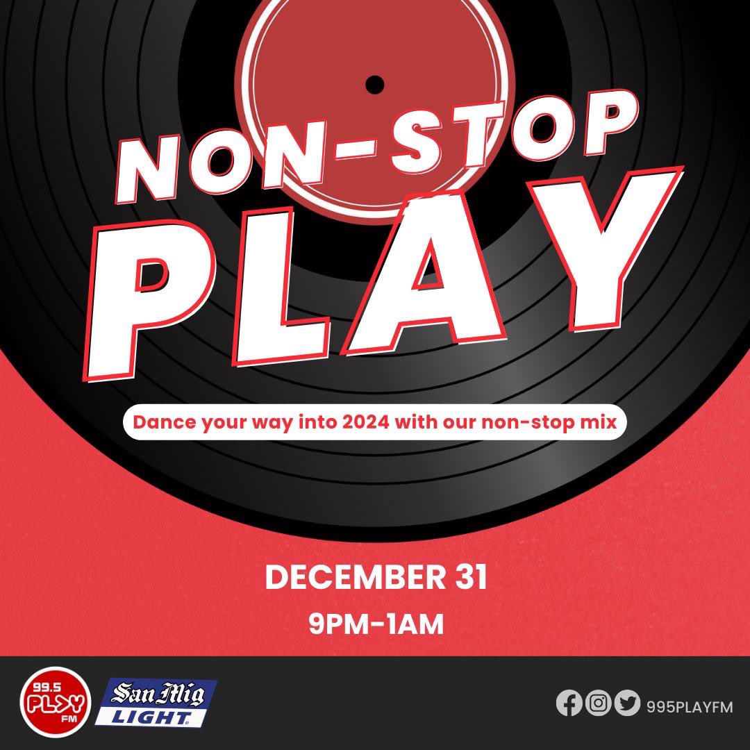 Let’s welcome the New Year with the best music from our Non-stop Play! Tune in on December 31, 2023 from 9pm onwards and groove to some of the dance best mixes to celebrate the New Year! #NonStopPlay