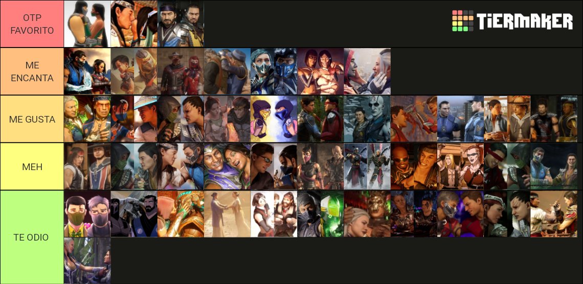 Acá está mejor mi tierra list de los ships de Mortal Kombat 🐉🐉